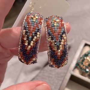 Kendra Scott Britt hoop NWT in navy mix